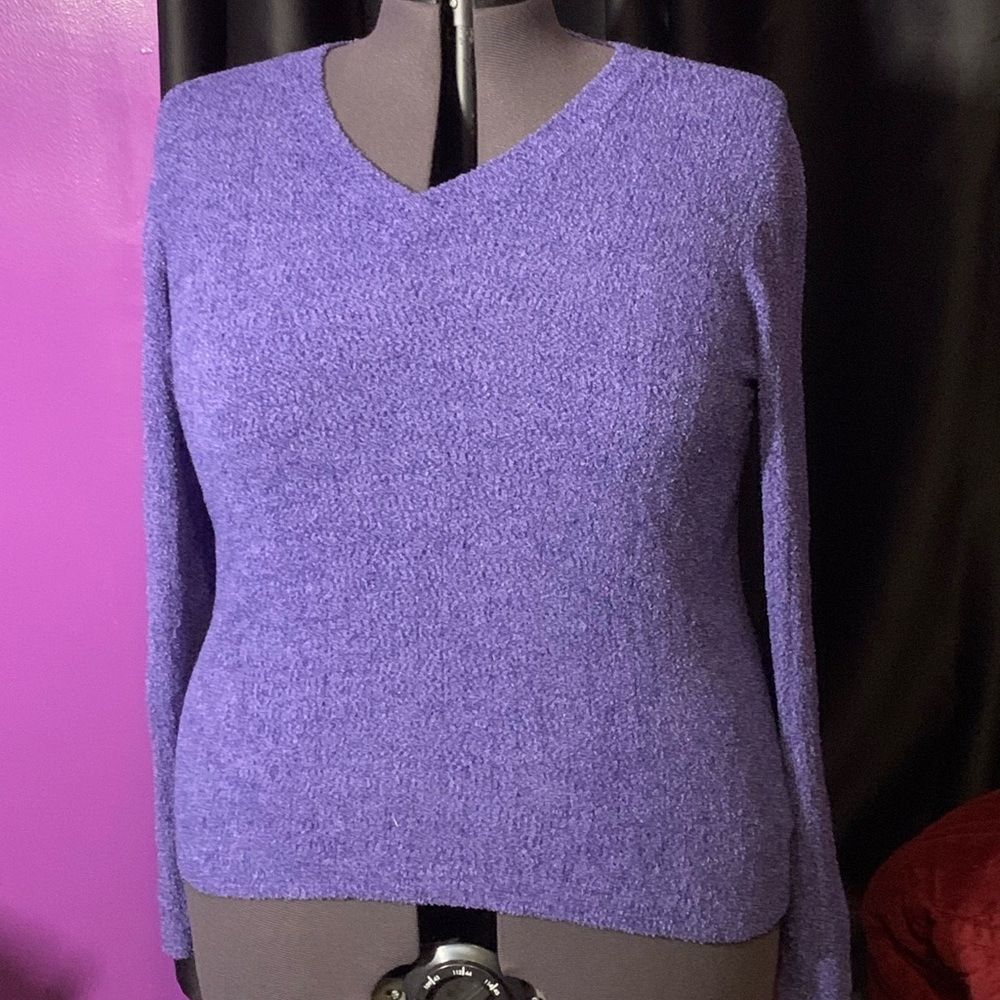 Croft & Barrow XL Super Soft Fuzzy Purple Sweater